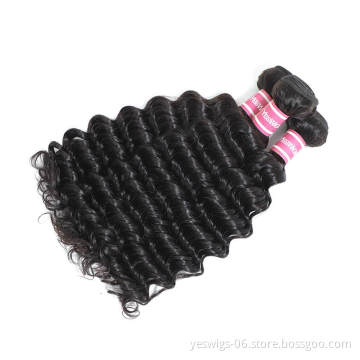 10A Grade Malaysian Hair Weave Bundles Deep Wave, Single Donor Virgin Human Hair Cuticle Aligned 1 Bundle